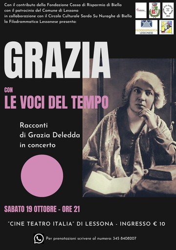 Lessona, &quot;Le voci di un tempo&quot;: in concerto i racconti di Grazia Deledda.