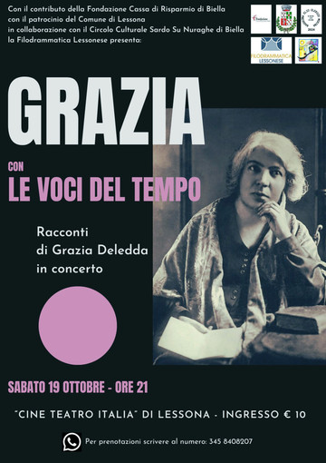 Racconti di Grazia Deledda in concerto al “Cine Teatro Italia” di Lessona con “Le Voci del Tempo”