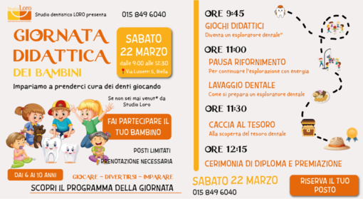 Sabato 22 marzo: una mattina di giochi dedicata ai bambini e alla cura dei denti.