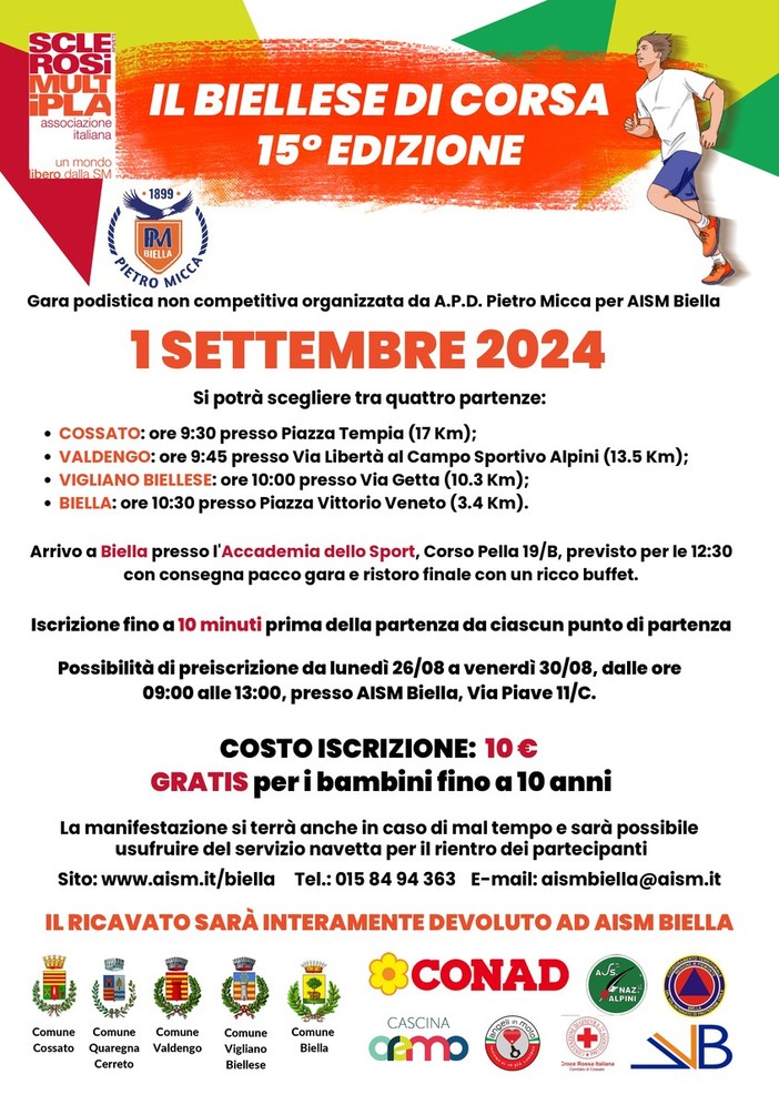 Torna “Il Biellese di Corsa”: una gara non competitiva per la solidarietà.