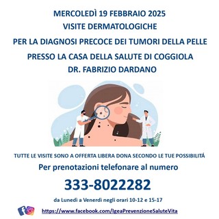 Visite dermatologiche a offerta libera a Coggiola