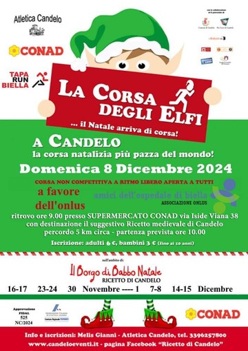 Candelo si prepara alla &quot;Corsa degli Elfi&quot;: solidarietà, sport e spirito natalizio.