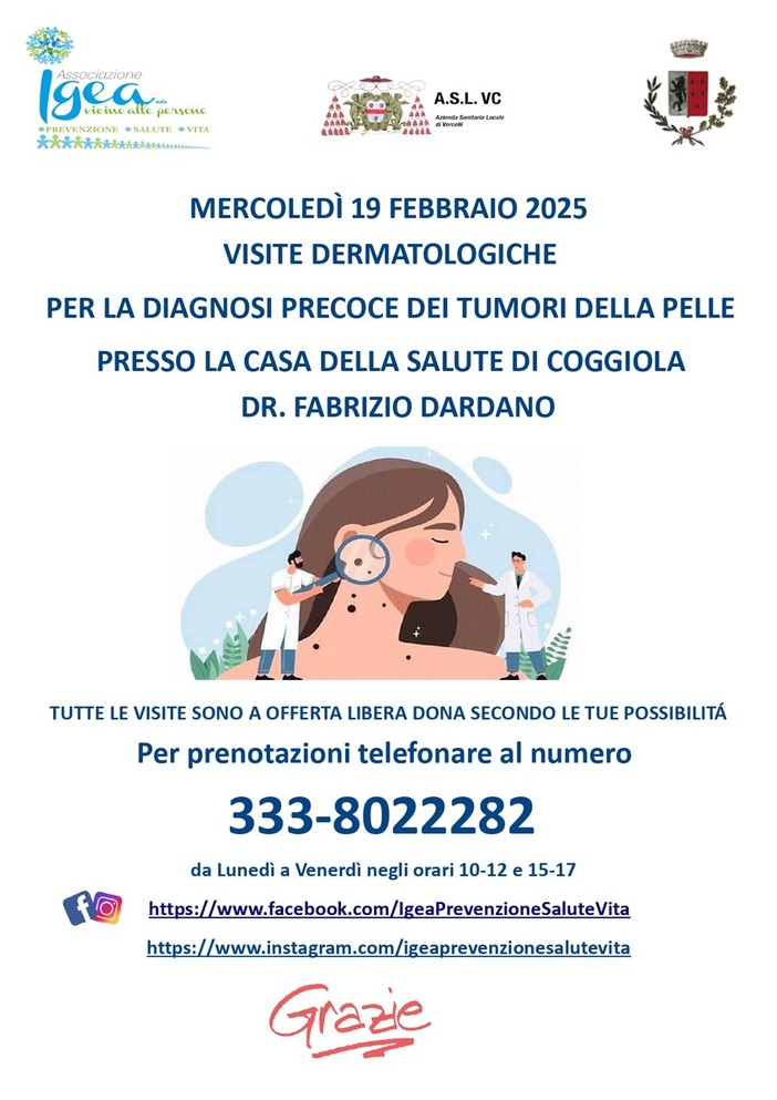 Visite dermatologiche a offerta libera a Coggiola