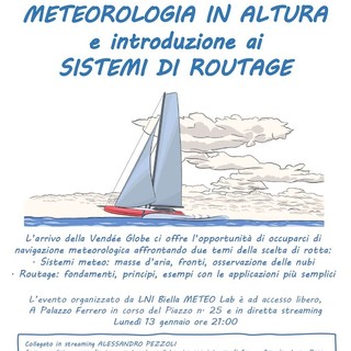 Biella, LNI presenta una serata dedicata alla “Meteorologia in altura e sistemi di routage”.