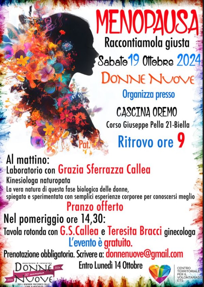 Menopausa: “Raccontiamola giusta”, a Cascina Oremo l’incontro gratuito.