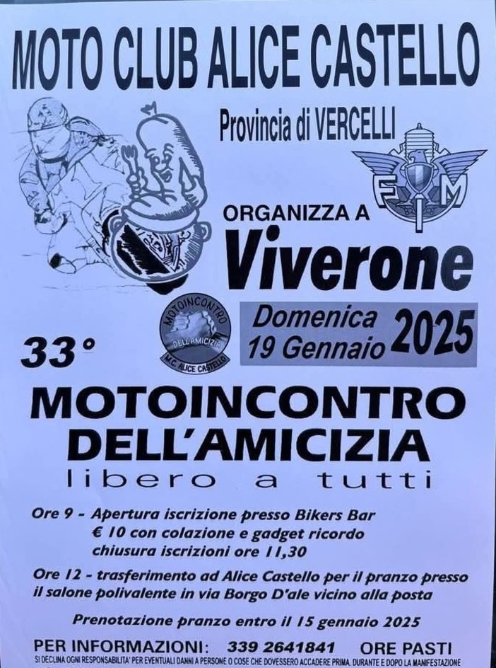 “33° Motoincontro dell’amicizia”: una giornata in compagnia tra Viverone ed Alice Castello