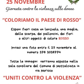 25 novembre a Mottalciata: “Coloriamo il paese di rosso”.