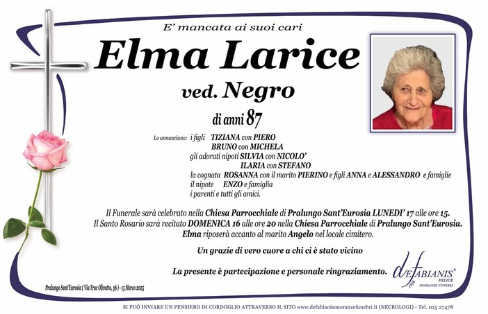 Elma Larice Ved. Negro