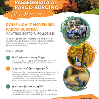 A Pollone una passeggiata inclusiva: domenica 17 al Parco Burcina.