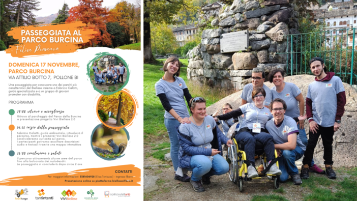 Pollone, passeggiata inclusiva al Parco Burcina: presentato il percorso accessibile.