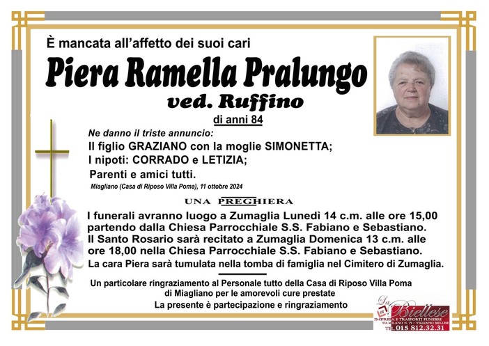 Piera Ramella Pralungo ved. Ruffino