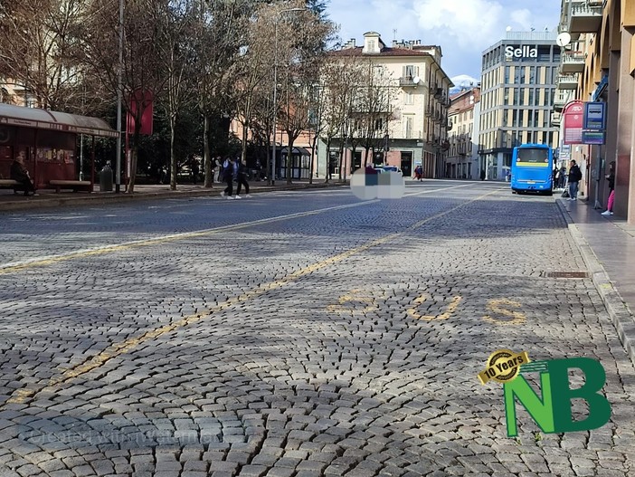 Piazza Vittorio Veneto a Biella avrà un nuovo volto. I dubbi dei commercianti, foto Mattia Baù