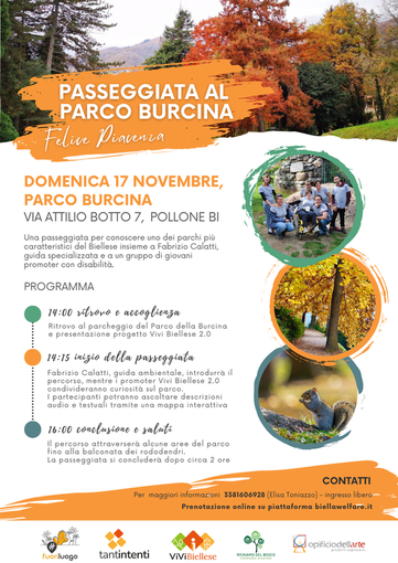 A Pollone una passeggiata inclusiva: domenica 17 al Parco Burcina.