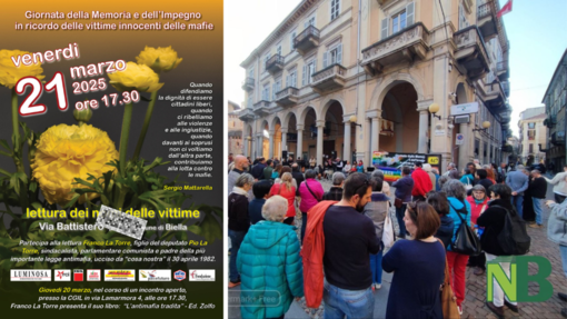 Biella ricorda le vittime innocenti delle mafie: commemorazione in via Battistero.