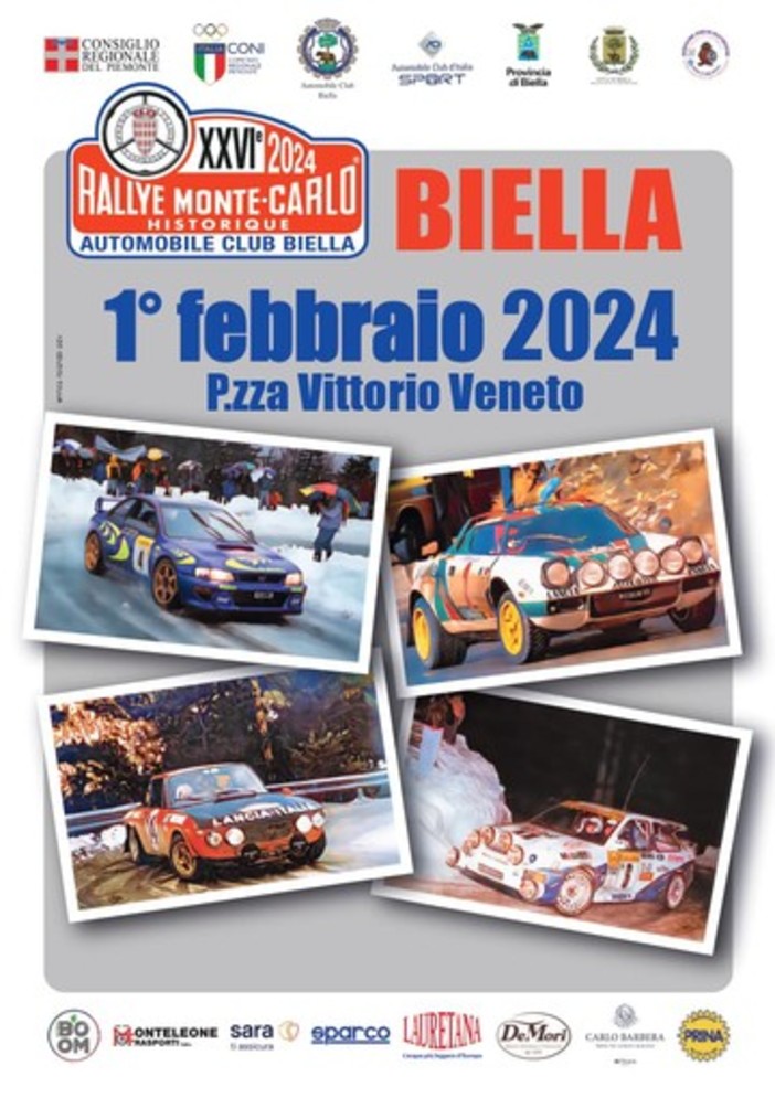 Biella: i provvedimenti viabilistici in occasione del 26° Rallye di monte-Carlo Historique.