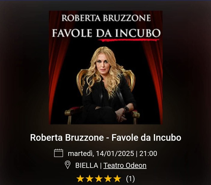 Roberta Bruzzone a Biella per &quot;Favole da Incubo&quot;.