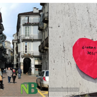 San Valentino, in via Italia un cuore dei bimbi dell'Infanzia Cerruti ai passanti