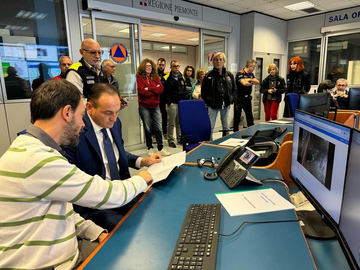 Criticità meteo e gestione del maltempo: Cirio in visita alla Protezione Civile.