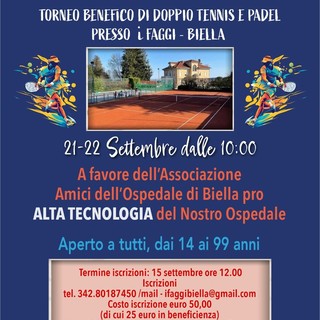 Torneo di tennis e padel: a Biella si gioca per la solidarietà.