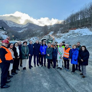 Cirio e Riberi al Tunnel del Tenda; l'incontro con il ministro francese dei trasporti.