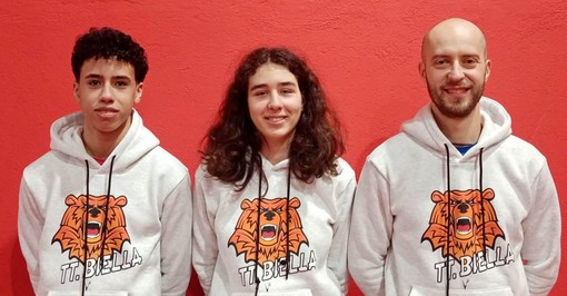 La formazione del TT Biella – Biella Legno (C2): Mattia Noureldin, Lodovica Motta e Luca Lanza.