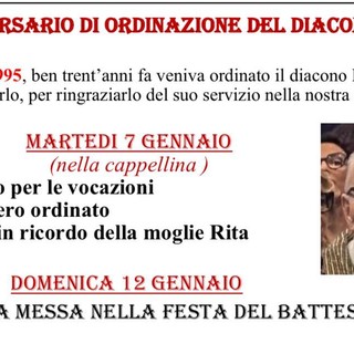 Vigliano Biellese celebra il 30° anniversario dell'ordinazione del diacono Luciano.