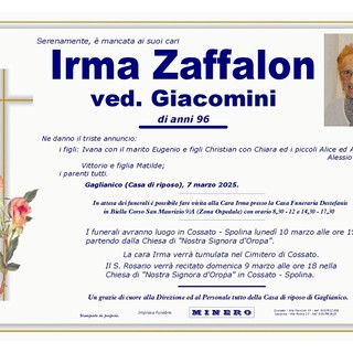 Irma Zaffalon, ved. Giacomini